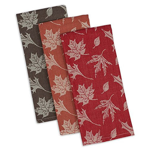 Cotton French Jacquard Dish Towels, 20x28 Set of 3, Decorative Tea Towels for Everyday Kitchen Cooking and Baking